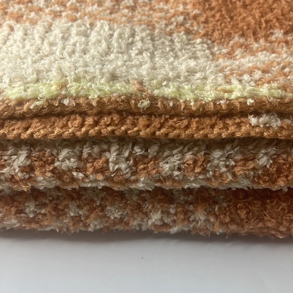 Aerie Offline Sweater Scarf Plaid Neutral Colors